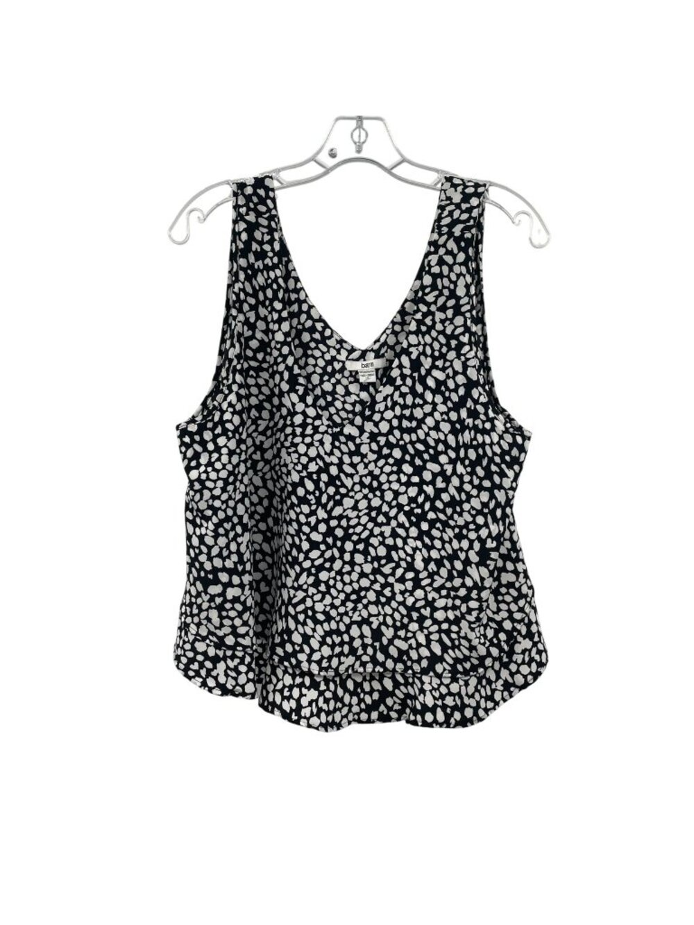 Bar III Womens Cropped Sleeveless Top Black/White Print Size XL